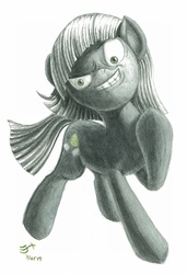Size: 2050x3000 | Tagged: safe, artist:michiito, limestone pie, earth pony, pony, g4, female, high res, signature, smiling, solo, traditional art
