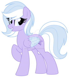 Size: 1024x1138 | Tagged: safe, artist:crystal-tranquility, oc, oc only, oc:glitter jewel, pegasus, pony, deviantart watermark, female, mare, obtrusive watermark, simple background, solo, transparent background, two toned wings, watermark