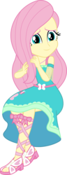 Size: 2301x6000 | Tagged: safe, artist:cloudy glow, fluttershy, equestria girls, equestria girls series, g4, game stream, spoiler:eqg series (season 2), clothes, cute, dress, dress interior, female, fluttershy boho dress, geode of fauna, magical geodes, shyabetes, simple background, sitting, solo, transparent background, vector
