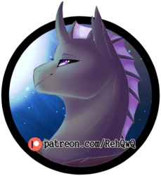 Size: 700x764 | Tagged: dead source, safe, artist:naughtyreh, artist:rehqwq, oc, oc only, changeling, horse, pony, bedroom eyes, bust, cool, cute, digital art, ear fluff, eyeshadow, horn, icon, indexed png, looking at you, makeup, moon, patreon, patreon logo, portrait, simple background, smiling, solo, stars, ych result