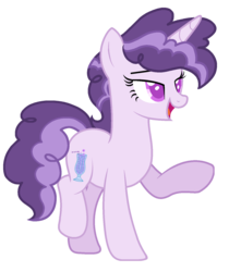 Size: 1260x1503 | Tagged: safe, artist:musical-medic, oc, oc only, oc:grape soda, pony, unicorn, base used, female, mare, offspring, parent:party favor, parent:sugar belle, parents:partybelle, simple background, solo, transparent background