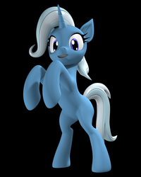 Size: 2000x2500 | Tagged: safe, artist:argos90, trixie, pony, unicorn, g4, 3d, black background, female, high res, missing cutie mark, rearing, simple background, solo