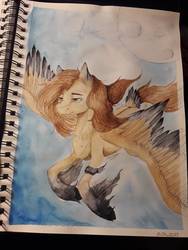 Size: 774x1032 | Tagged: safe, artist:clarissa0210, oc, oc only, oc:jennifer miranda, pegasus, pony, female, mare, solo, traditional art