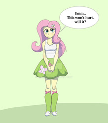Size: 1024x1170 | Tagged: dead source, safe, artist:peribooty, fluttershy, equestria girls, g4, boots, clothes, deviantart watermark, female, fluttershy's skirt, incentive drive, obtrusive watermark, shoes, skirt, solo, watermark