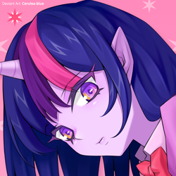 Size: 870x870 | Tagged: safe, artist:cerulea-blue, twilight sparkle, alicorn, equestria girls, g4, close-up, clothes, female, socks, solo, thigh highs, twilight sparkle (alicorn), watermark, wip