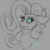 Size: 945x943 | Tagged: safe, artist:foldeath, pinkie pie, earth pony, pony, g4, cute, diapinkes, female, grayscale, mare, mlem, monochrome, partial color, silly, simple background, solo, tongue out