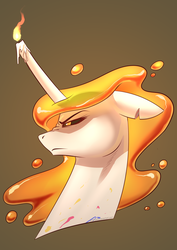 Size: 2480x3508 | Tagged: safe, artist:underpable, daybreaker, candy pony, food pony, original species, pony, g4, angry, candle, candle horn, female, food, high res, honey, jawbreaker, mare, name pun, ponified, pun, solo, visual pun