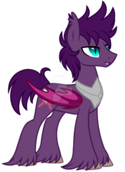 Size: 1024x1414 | Tagged: safe, artist:crystal-tranquility, oc, oc only, oc:iron blade, bat pony, pony, deviantart watermark, male, obtrusive watermark, simple background, solo, stallion, transparent background, watermark
