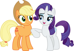 Size: 4305x3000 | Tagged: safe, artist:cloudy glow, applejack, rarity, earth pony, pony, unicorn, g4, the mane attraction, duo, duo female, female, looking at each other, looking at someone, mare, simple background, transparent background, vector