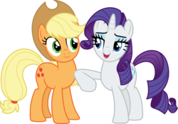 Size: 4305x3000 | Tagged: safe, artist:cloudy glow, applejack, rarity, earth pony, pony, unicorn, g4, my little pony: friendship is magic, the mane attraction, duo, duo female, female, looking at each other, looking at someone, mare, simple background, transparent background, vector