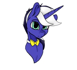 Size: 736x674 | Tagged: safe, oc, oc only, oc:star luck, pony, bowtie, bust, portrait, simple background, white background