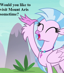 Size: 621x702 | Tagged: safe, edit, edited screencap, editor:korora, screencap, silverstream, g4, non-compete clause, bronybait, cropped, cute, diastreamies, jewelry, mountain, necklace