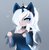 Size: 2845x2876 | Tagged: safe, artist:magnaluna, princess luna, human, g4, blue eyeshadow, button, clothes, eared humanization, ethereal mane, eyeshadow, female, galaxy mane, hair over one eye, heart eyes, high res, humanized, makeup, palindrome get, smiling, solo, wingding eyes, winged humanization, wings