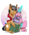 Size: 948x1129 | Tagged: safe, artist:inuhoshi-to-darkpen, clear sky, quibble pants, wind sprint, earth pony, pegasus, pony, unicorn, common ground, g4, book, cheek fluff, chest fluff, clothes, cute, cute sky, ear fluff, family, female, filly, hoof hold, leg fluff, magic, magic aura, male, mare, open mouth, quibblebetes, reading, realistic horse legs, scarf, ship:quibblesky, shipping, shirt, sitting, sprintabetes, stallion, straight, telekinesis, trio, unshorn fetlocks