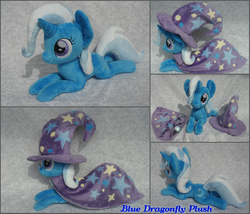 Size: 3500x3000 | Tagged: safe, artist:bluedragonflyplush, trixie, pony, g4, cape, clothes, cute, diatrixes, hat, high res, irl, multeity, photo, plushie, prone, trixie's cape, trixie's hat
