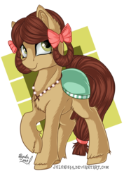 Size: 2893x4092 | Tagged: safe, artist:julunis14, yona, earth pony, pony, g4, she's all yak, cute, female, monkey swings, ponified, pony yona, signature, simple background, smiling, solo, species swap, transparent background, yonadorable