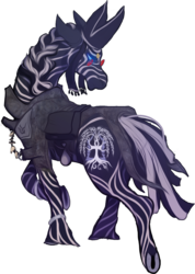 Size: 1574x2208 | Tagged: safe, artist:sitaart, oc, oc:aeron than, zebra, ponyfinder, braid, clothes, dungeons and dragons, fantasy class, glass, inquisitor, male, mitre, pathfinder, pen and paper rpg, rpg, saddle bag