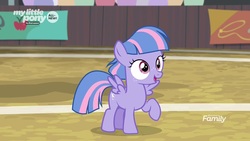 Size: 1280x720 | Tagged: safe, screencap, wind sprint, pony, common ground, g4, my little pony: friendship is magic, female, raised hoof, solo