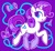 Size: 1068x984 | Tagged: dead source, safe, artist:cottonkiui, rarity, pony, unicorn, g4, cute, female, heart eyes, mare, needle, profile, purple background, raribetes, simple background, solo, thread, wingding eyes