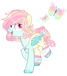 Size: 1450x1650 | Tagged: safe, artist:gihhbloonde, oc, oc only, pegasus, pony, adoptable, base used, female, jewelry, leg warmers, magical lesbian spawn, mare, necklace, offspring, open mouth, parent:fluttershy, parent:rainbow dash, parents:flutterdash, raised hoof, simple background, solo, transparent background