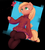Size: 4336x4832 | Tagged: safe, artist:qweeli, applejack, butterfly, earth pony, semi-anthro, g4, arm hooves, clothes, female, garter belt, garters, looking at something, mare, sitting, socks, solo, stockings, sweater, thigh highs, zettai ryouiki