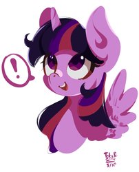 Size: 1204x1489 | Tagged: safe, artist:tohupo, twilight sparkle, alicorn, pony, g4, exclamation point, female, looking up, mare, simple background, solo, twilight sparkle (alicorn), white background