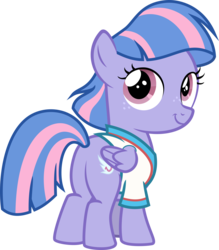 Size: 3000x3431 | Tagged: safe, artist:sollace, wind sprint, pegasus, pony, common ground, g4, .svg available, butt, clothes, female, filly, freckles, high res, looking at you, looking back, looking back at you, plot, show accurate, simple background, smiling, solo, sprintbutt, transparent background, vector