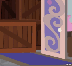 Size: 936x860 | Tagged: safe, screencap, cozy glow, rarity, pegasus, pony, unicorn, friendship university, g4, season 8, animated, bipedal, bipedal leaning, butt, cropped, cute, door, eyes closed, female, filly, gif, gifs.com, hug, leaning, mare, paper, plot, raribetes, school of friendship, solo focus