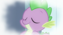 Size: 1920x1080 | Tagged: safe, screencap, spike, dragon, g4, sparkle's seven, eyes closed, male, solo, winged spike, wings