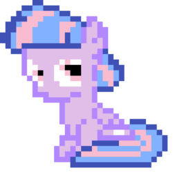 Size: 960x960 | Tagged: safe, artist:joeydr, derpibooru exclusive, wind sprint, pegasus, pony, common ground, g4, female, filly, foal, pixel art, simple background, sitting, smiling, transparent background