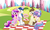 Size: 1023x615 | Tagged: safe, artist:bluedrawing, pound cake, princess cadance, princess flurry heart, shining armor, pony, g4, base used, deviantart watermark, female, hug, male, obtrusive watermark, older, older flurry heart, older pound cake, ship:poundflurry, ship:shiningcadance, shipping, side hug, straight, watermark, winghug