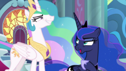 Size: 1920x1080 | Tagged: safe, screencap, princess celestia, princess luna, pony, g4, sparkle's seven