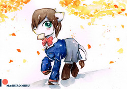 Size: 3437x2409 | Tagged: safe, artist:mashiromiku, oc, pony, commission, high res, patreon, patreon logo, traditional art, watercolor painting