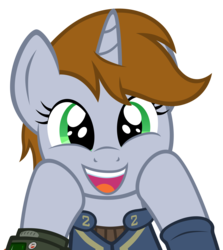 Size: 2850x3200 | Tagged: safe, artist:mrlolcats17, oc, oc only, oc:littlepip, pony, unicorn, fallout equestria, bust, clothes, cute, fanfic, fanfic art, female, high res, hooves, horn, jumpsuit, looking at you, mare, open mouth, pipbuck, simple background, solo, transparent background, vault suit