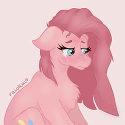 Size: 3024x3024 | Tagged: safe, artist:raiokai, pinkie pie, earth pony, pony, g4, crying, depressed, female, high res, pinkamena diane pie, sad, simple background, solo, teary eyes