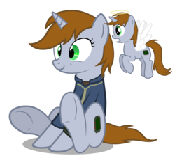 Size: 4192x3806 | Tagged: safe, artist:mrlolcats17, oc, oc only, oc:littlepip, angel, angel pony, original species, pony, unicorn, fallout equestria, clothes, crazy face, faic, fanfic, fanfic art, female, halo, hooves, horn, jumpsuit, mare, pipbuck, shoulder angel, simple background, sitting, smiling, solo, transparent background, vault suit, wings