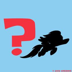 Size: 1080x1080 | Tagged: safe, rainbow dash, pegasus, pony, g4, official, guess who, pokémon, question mark, rainbow dash month, silhouette, who's that pokémon