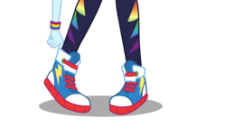 Size: 4800x2700 | Tagged: safe, artist:razethebeast, rainbow dash, equestria girls, g4, run to break free, spoiler:eqg series (season 2), close-up, clothes, converse, female, high res, legs, pants, shoes, simple background, sneakers, solo, transparent background, vector