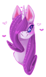 Size: 620x1031 | Tagged: safe, artist:voidsucre, rarity, pony, unicorn, g4, blushing, bust, cute, ear fluff, female, hair over one eye, heart, heart eyes, heart hair, looking at you, mare, raribetes, simple background, smiling, solo, transparent background, wingding eyes