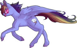 Size: 1280x805 | Tagged: safe, artist:marshmellowcannibal, artist:voidsucre, rainbow dash, pegasus, pony, g4, female, looking back, mare, running, simple background, solo, spread wings, transparent background, windswept mane, wings