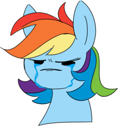 Size: 778x829 | Tagged: safe, artist:taaffeiite, derpibooru exclusive, rainbow dash, pegasus, pony, g4, angry, bust, crying, female, mare, simple background, solo, transparent background