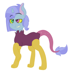 Size: 2212x2312 | Tagged: safe, artist:thatonefluffs, oc, oc only, oc:whisp wand, dracony, hybrid, high res, interspecies offspring, next generation, offspring, parent:discord, parent:trixie, parents:trixcord, solo