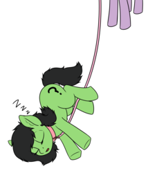 Size: 3000x3300 | Tagged: safe, artist:smoldix, twilight sparkle, oc, oc:filly anon, pony, g4, collar, eyes closed, female, filly, high res, leash, offscreen character, on side, onomatopoeia, ponified animal photo, pony pet, sleeping, solo focus, sound effects, underhoof, zzz