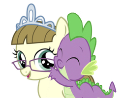 Size: 690x552 | Tagged: safe, edit, editor:undeadponysoldier, spike, zippoorwhill, dragon, pegasus, pony, g4, adorable face, baby, baby dragon, crack shipping, cute, daaaaaaaaaaaw, eyes closed, female, filly, foal, glasses, happy, hug, hug from behind, interspecies, jewelry, male, open mouth, shipping, simple background, smiling, spikoorwhill, tiara, white background, zippoorbetes
