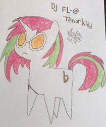 Size: 1723x2048 | Tagged: safe, artist:theanimefanz, oc, oc:dj fl-@, oc:tenor kidd, pony, pointy ponies