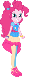 Size: 2431x6451 | Tagged: safe, artist:shootingstarsentry, pinkie pie, equestria girls, g4, my little pony equestria girls: better together, clothes, cute, diapinkes, dress, dress interior, female, geode of sugar bombs, high res, magical geodes, music festival outfit, shoes, simple background, smiling, sneakers, solo, transparent background, vector