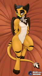 Size: 2200x4000 | Tagged: safe, artist:bluebender, oc, oc only, oc:caramel mocha, griffon, anthro, body pillow, commission, male, paws, presenting, showing off, solo, teasing, wings