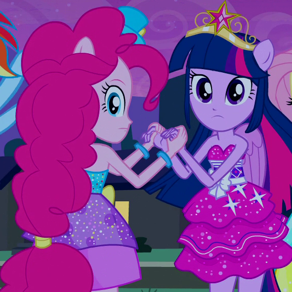 2204166 - safe, artist:azaleasdolls, artist:roseprincessmitia, applejack,  fluttershy, pinkie pie, rainbow dash, rarity, twilight sparkle, alicorn,  human, g4, boots, clothes, crossover, crown, disney, disney style, dress,  evening gloves, frozen (movie