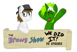 Size: 4083x2783 | Tagged: safe, artist:sketchymouse, oc, oc only, oc:circuit mane, oc:d-pad, pony, 50 episodes, duo, the brony show