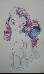 Size: 1024x1707 | Tagged: safe, artist:beelzezlover, rarity, pony, g4, female, solo, traditional art